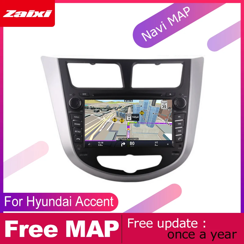 

Автомобильная Мультимедийная система ZaiXi, 2 DIN, DVD-плеер, GPS-навигация для Hyundai Accent 2011-2013, Android, экран, радио, стерео