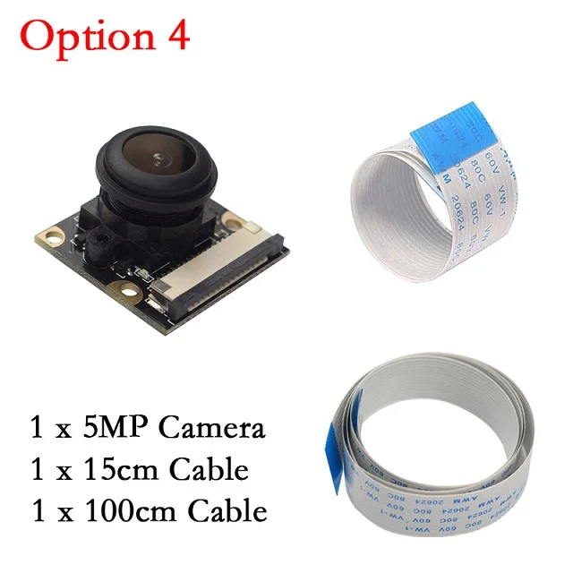 Option 4 Raspberry Pi 3 камера ночного видения рыбий глаз 5MP OV5647 130 градусов фокусное расстояние регулируемая камера для Raspberry Pi 4 Модель B 3B Plus 3B - Цвет: Option 4
