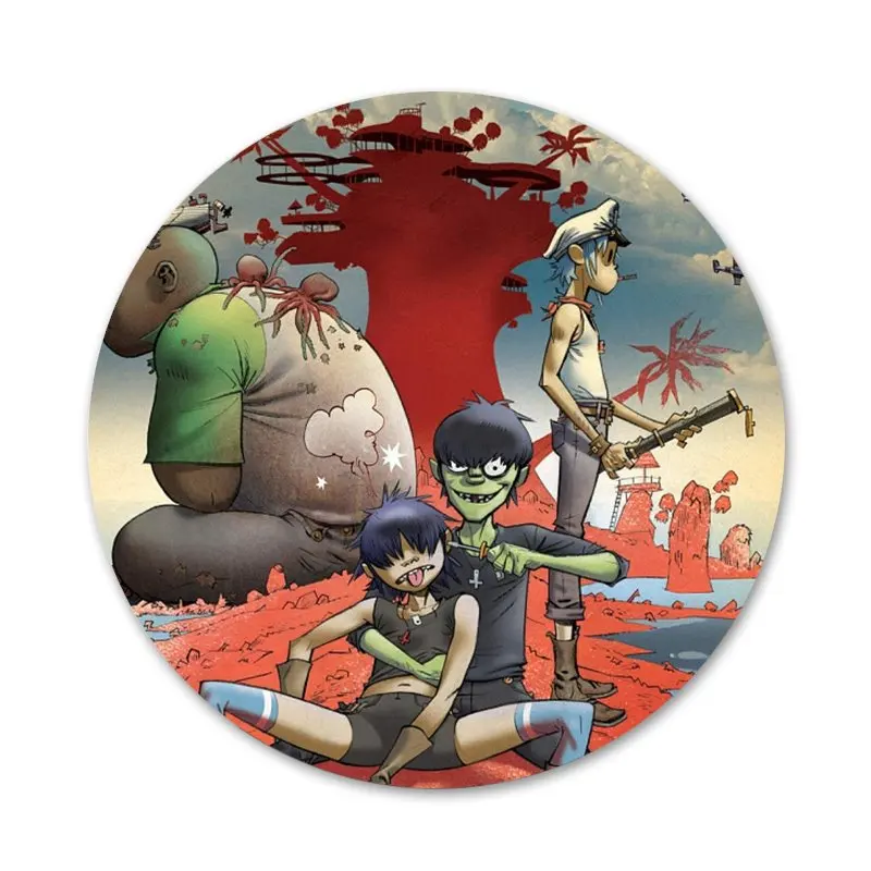 Gorillaz лодка Illust музыка Значки Металлические для фотографий | Дом и сад