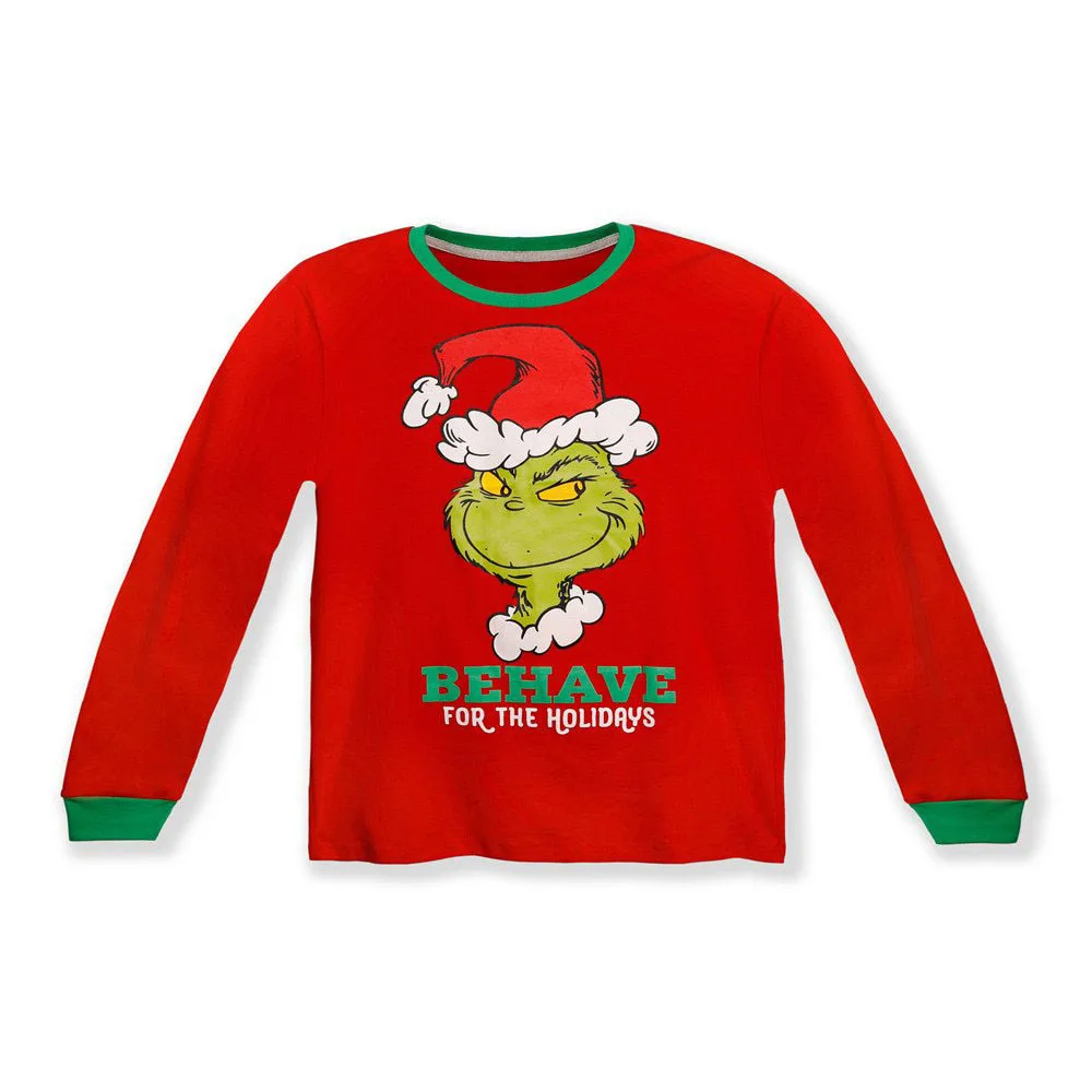 Conjunto de pijama navide&ntilde;o a juego para el hogar, ropa de dormir con tem&aacute;tica Grinch, para pap&aacute;, mam&aacute; y ni&ntilde;os, 2 piezas-3