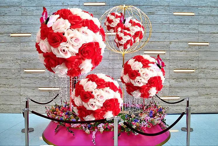 

Store celebration opening simulation rose ball ornaments wedding silk flower artificial flower decoration shopping mall hotel ce