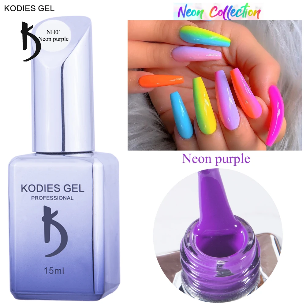 

KODIES GEL Summer Nail Gel Polish Neon Bright Color Manicure Gellak Varnish Paint Lacquer 15ML UV/LED Semi Permanent UV Polishes