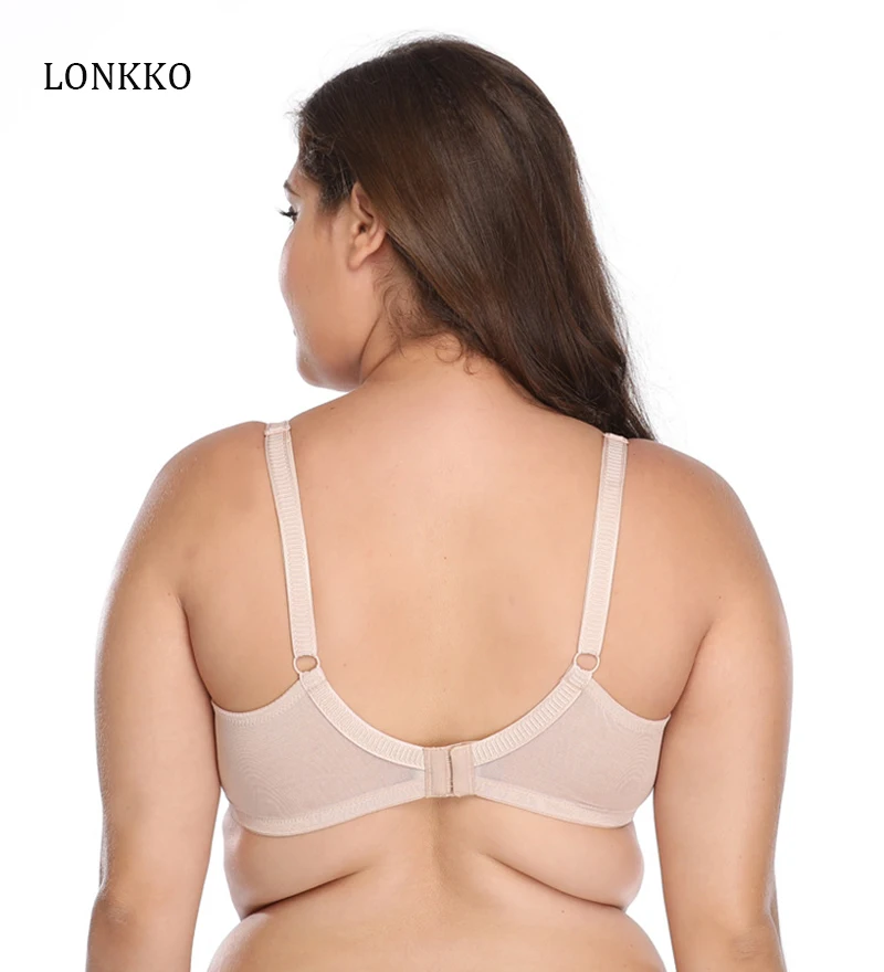 LONKKO C DD DDD E F G H I J Cup Plus Size For Women Ladies Breathable Underwear Female Fashion Push Up Bra Comfort Ultra Thin