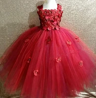 hydrangea flower tutu dress for girls elegant baby girl dress flowers girls ankle length wedding birthday party dress ball gown