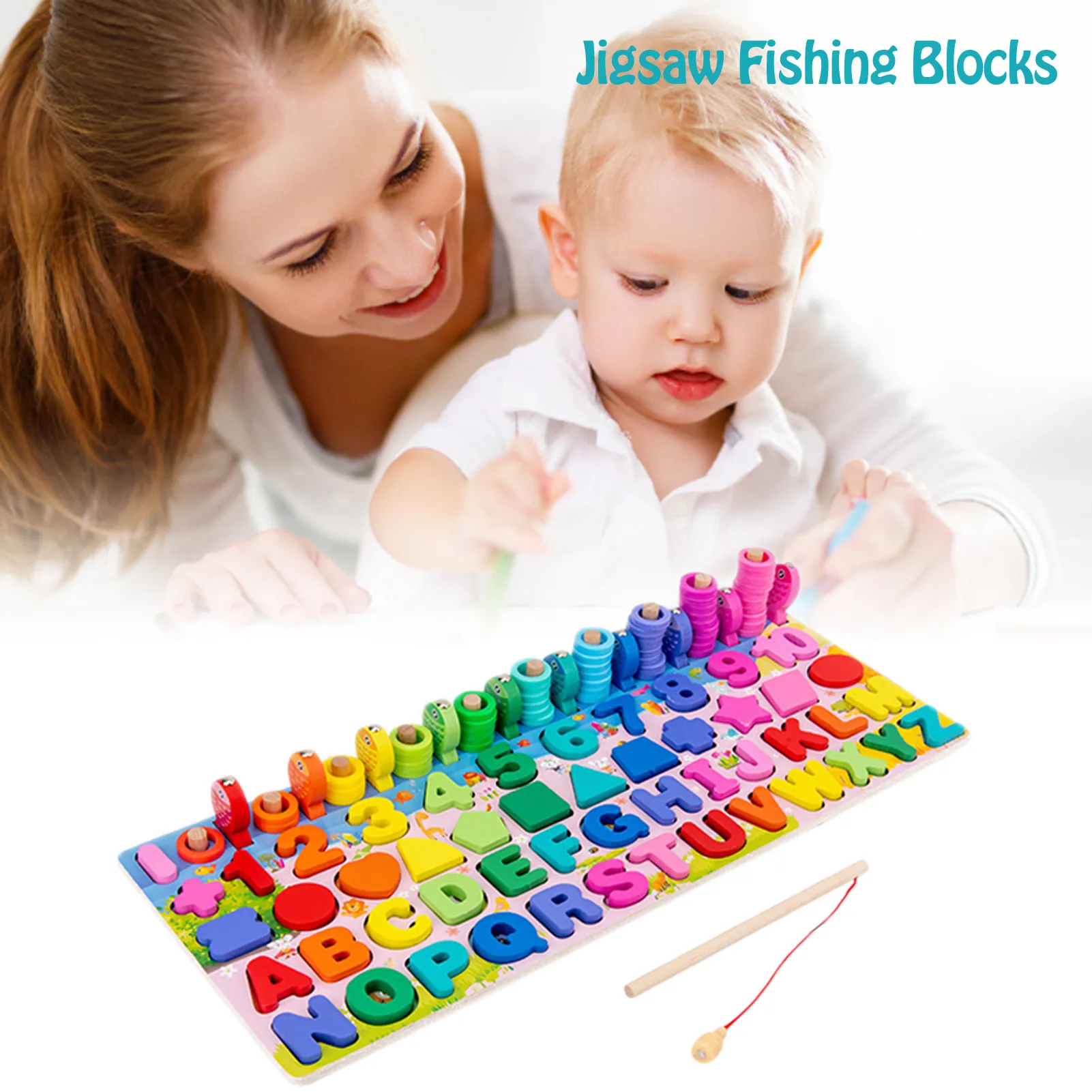 

Wooden Fishing Jigsaw Game Color Cognition Smooth Educational Toy Effectively Cultivate Children's Patience And Concentration