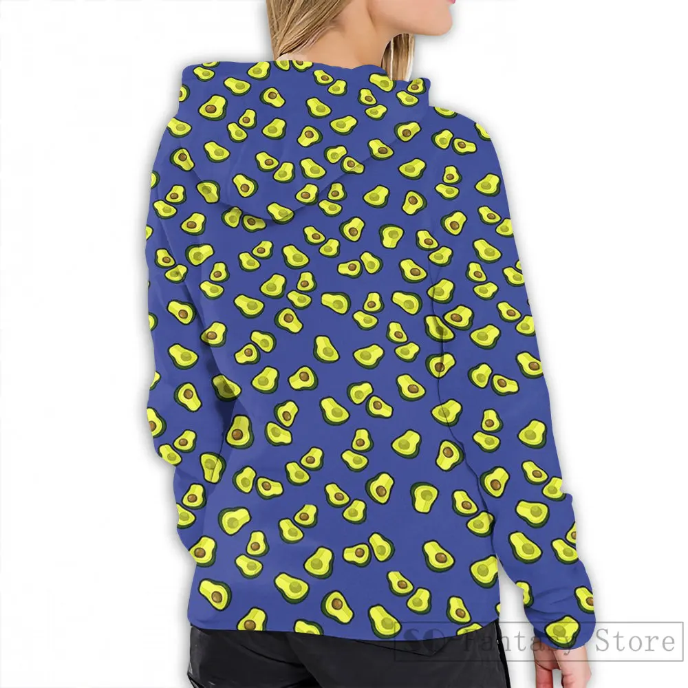 Женская Повседневная Толстовка с капюшоном и принтом в виде авокадо - купить по