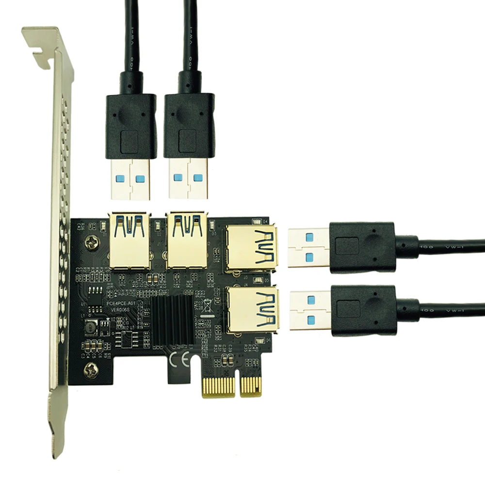 Новинка PCI-E Райзер PCI Express 1X до 16X карта от 1 4 USB 3 0 усилитель концентратор адаптер с