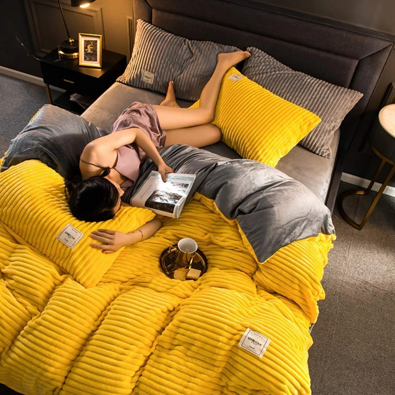 

Простой фланелевый пододеяльник 240/220, коралловый бархат, скандинавские стеганые покрывала, одинарный, двойной, Королевский, Королевский, зи...