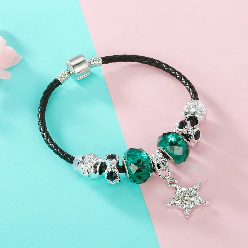 2019 новая очаровательная черно зеленая подвеска в виде звезды со стразами черный