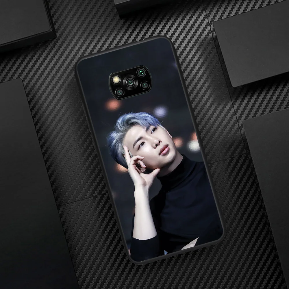 

Bangtan Boys Nam Joon Kim Phone Case Cover Hull For Xiaomi Mi A2 A3 8 9 SE 9T 10 10T Lite Pro Ultra Poco X3 black Funda Luxury