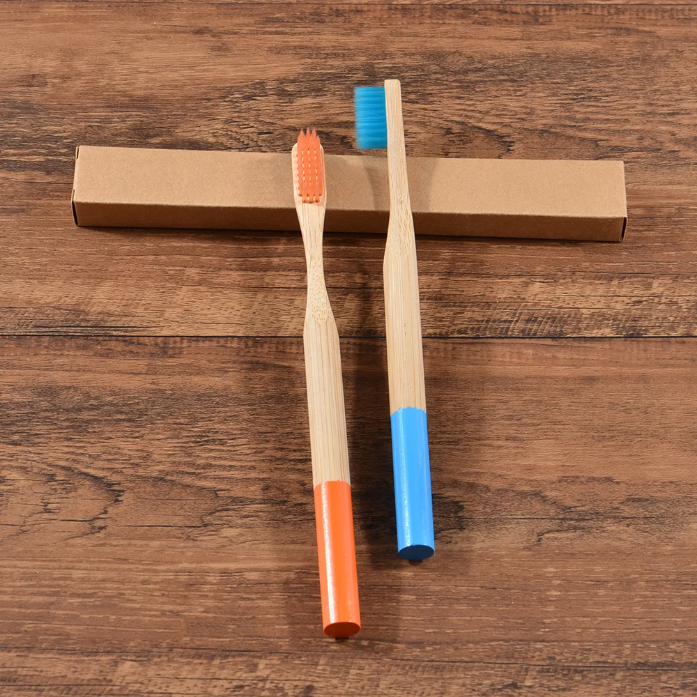 10 шт./упаковка биоразлагаемые бамбуковые зубные щётки с низким содержанием