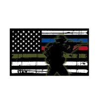 New Firefighter Gunny Solider Flag Vinyl Car-Stickers for Car Bumper Trunk Auto Uv Protection Car Decoration Car Sticker