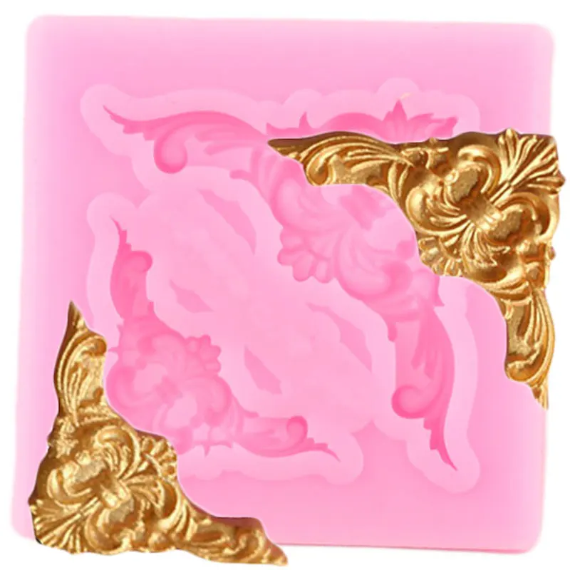 Силиконовая форма сделай сам для украшения торта винтажная рельефная угловая