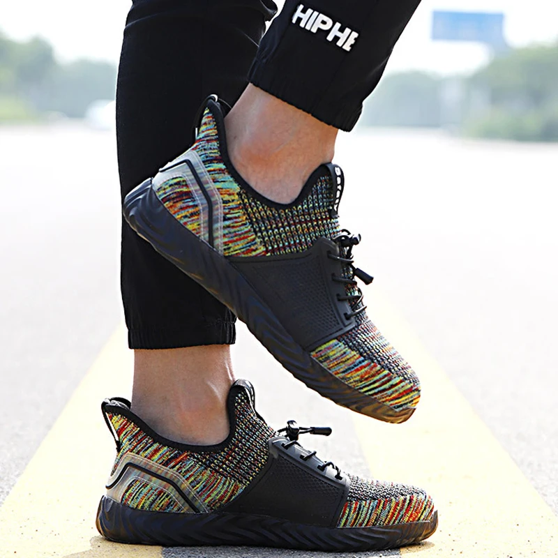 Женская обувь мужские стальные ботинки с защитой пальцев прокалывающаяся