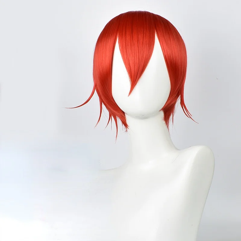 

Red blood cell red blood cell original modeling inverted hair orange red closed face short hair cos wig