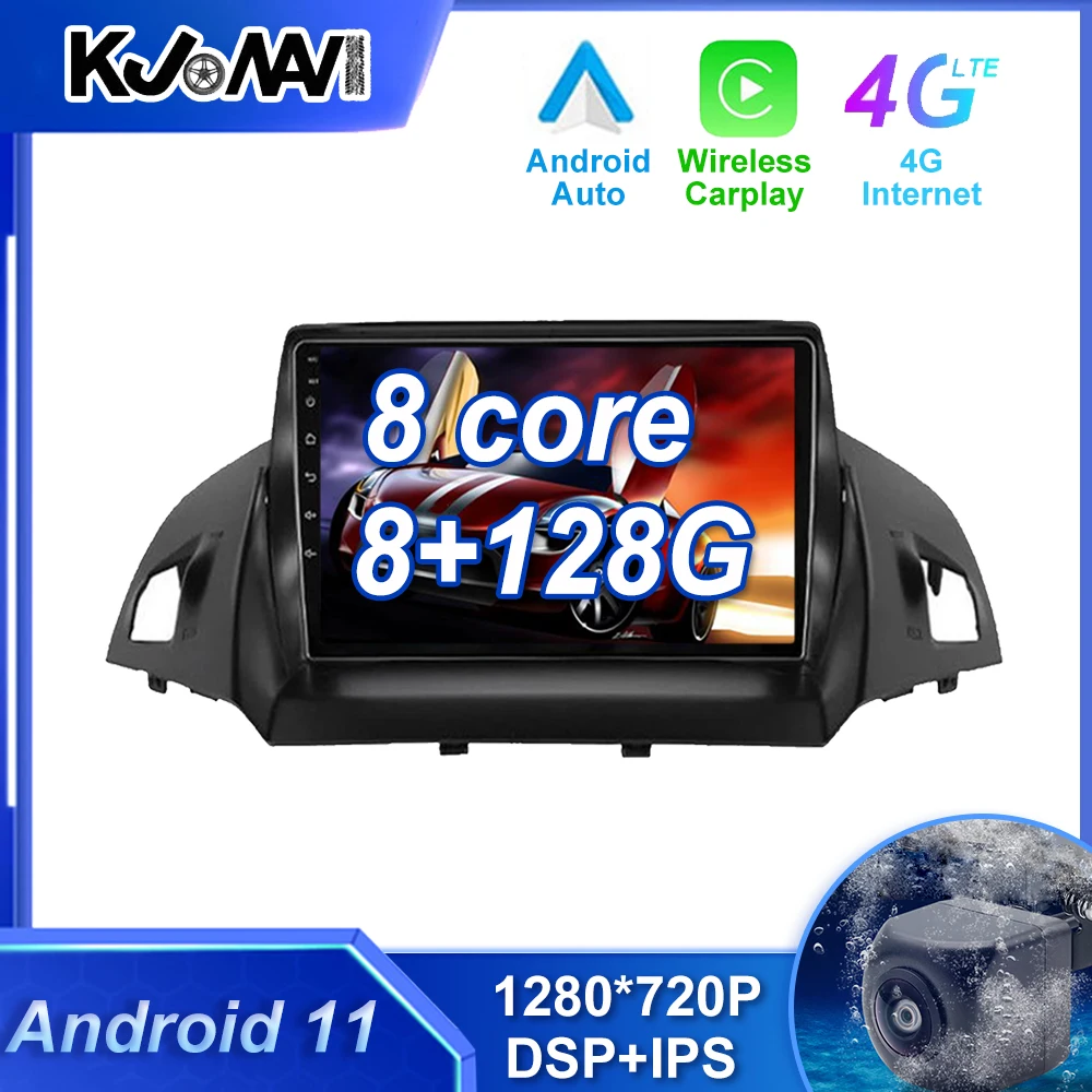 

Carplay Android 12 Car Radio Multimedia Stereo Player WiFi GPS Navigation For Ford Kuga Escape 2013 2014 2016