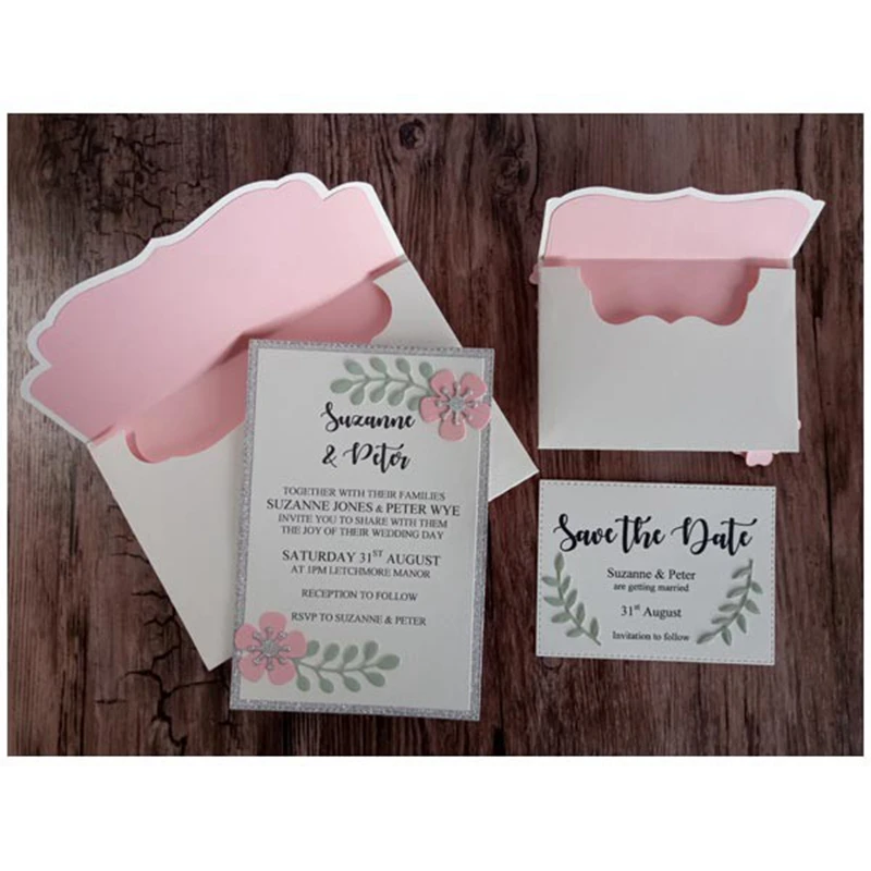 Открывающийся конверт с карточкой внутри металлические режущие штампы милый