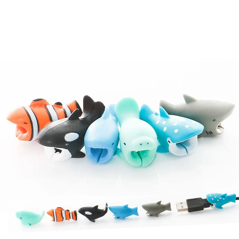 Dropship! Cute Cartoon Charger Cable Winder Protective Case Saver Data Line Protector Earphone Cord Protection Sleeve Wire Cover |