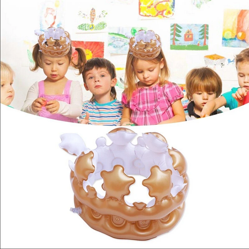 Надувные Золотая Корона Детский День Святого Валентина Шапки Кепки царь игрушек