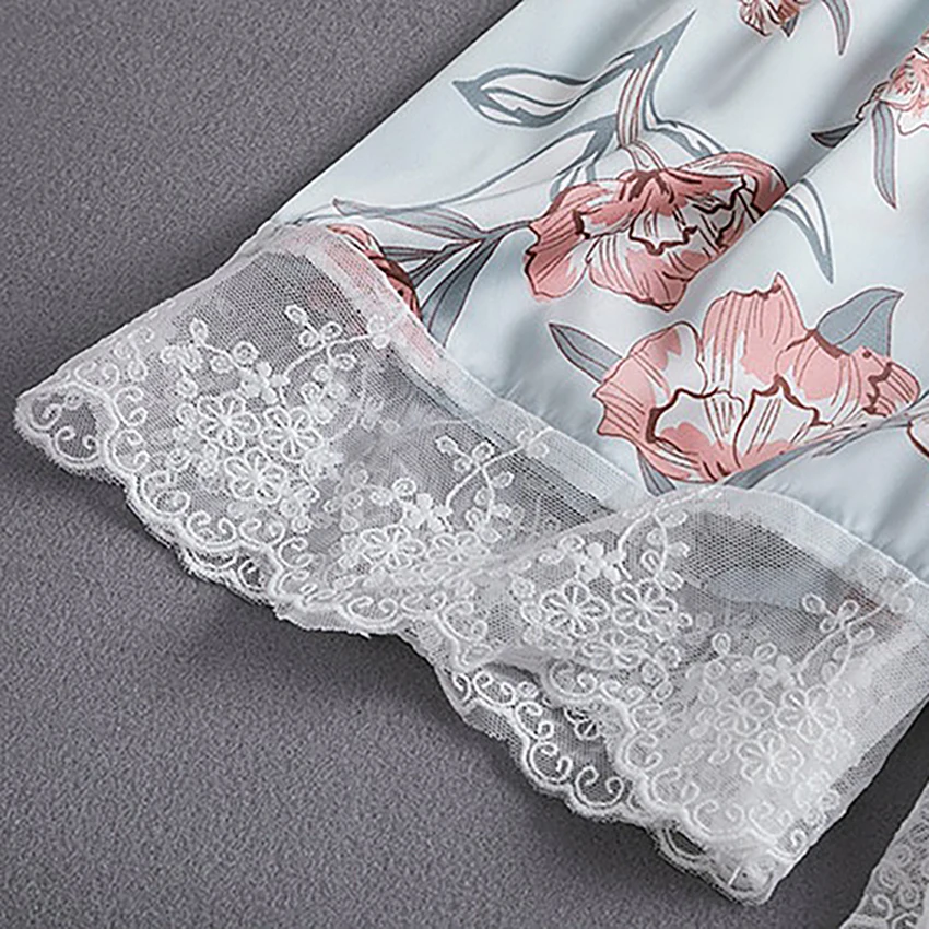 Suphis шелковые атласные пижамы для женщин элегантные кружевные шорты с цветочным