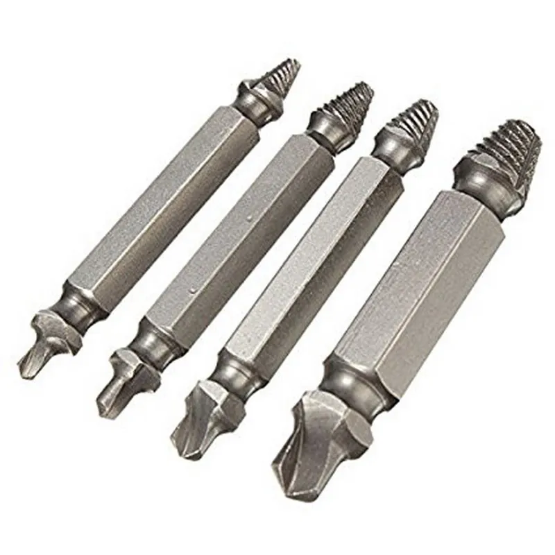 4pcs Screw Extractor Drill Bits Guide Set Broken Damaged Bolt Remover Double Ended | Инструменты