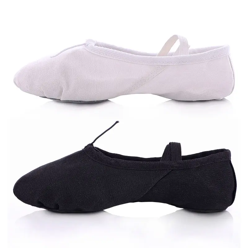 Женские Балетные танцевальные туфли парусиновые на плоской подошве для йоги