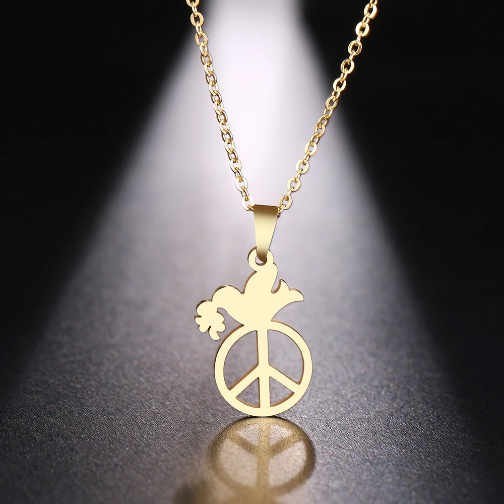 DOTIFI ожерелье из нержавеющей стали для женщин и мужчин с подвеской золотистого