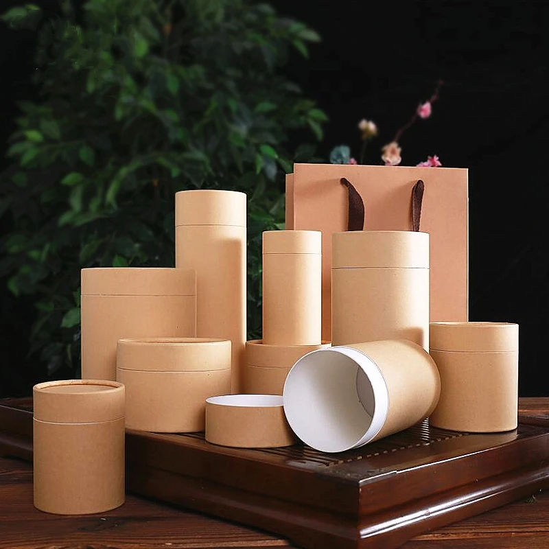 100 шт. 50 г 30 80g100gTea упаковочная трубка для рисования упаковка упаковки крафт кофе