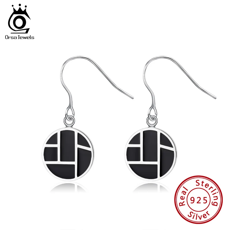 ORSA JEWELS 925 пробы серебряные серьги с камнем рождения для женщин AAA кубический циркон 14 цветов серьги-гвоздики ювелирные изделия из серебра OSE84