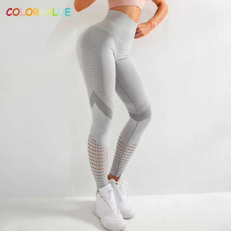 Colorvalue животик Управление бесшовные Фитнес бег Леггинсы для женщин эластичные Высокая Талия Спортивная обувь для тренировок и занятий в спортзале, спортивные штаны, спортивные брюки