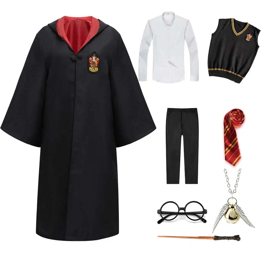 Унисекс Слизерин Когтевран халат Хаффлпафф студент Хэллоуин костюм Волшебная