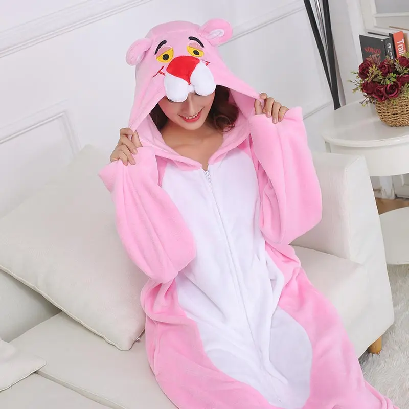 Zipper Kigurumis Women Girls Christmas Onesie Family Animal Pajama Funny Cute Soft Warm Home Wear Adult Overalls Cartoon Suit