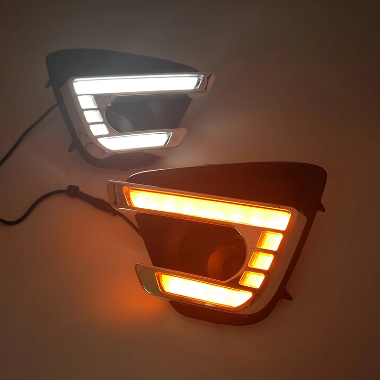 1 Пара Светодиодных Дневных Ходовых Огней С Желтыми Противотуманными Фарами