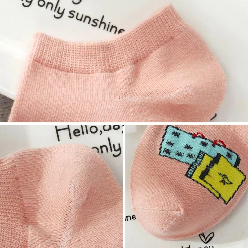 5 пары/компл. женские носки забавные с фруктами и милыми рисунками лето осень