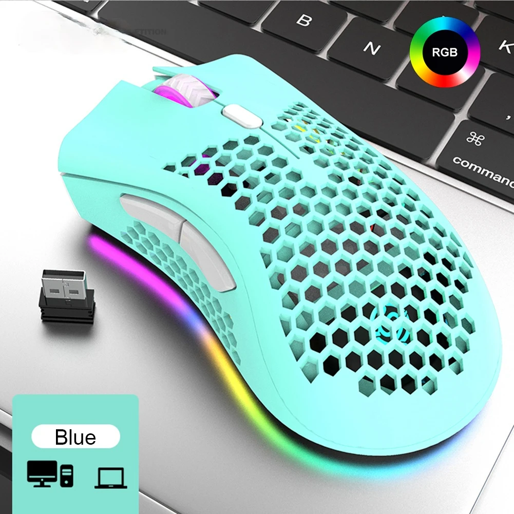 

Fornite BM600 2.4GHz Wireless Mouse 2400DPI Adjustable RGB Backlit Honeycomb USB Optical Gaming Mouse Gamer Mice for Laptop PC