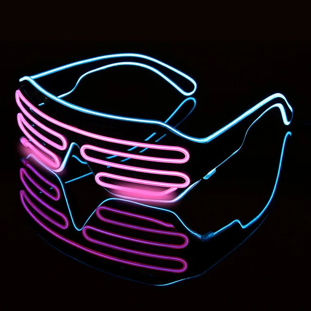 2019 неоновые вечерние очки EL Wire светодиодные бокалы с подсветкой Rave костюм диджей