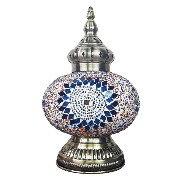 

LED table lamp retro romantic night light Moroccan bedroom Turkish handmade glass