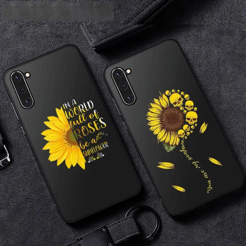 

Sunflower cute Phone Case For Samsung galaxy S A note 6 7 8 9 10 20 31 40 50 51 71 edge plus 5G mobile bags