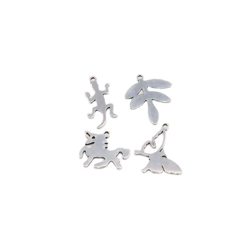 

10pcs Wholesell StainlessSteel Pretty Dangling Charms DIY Anklets Earrings Bracelets Unfading Colorless 2 Colors