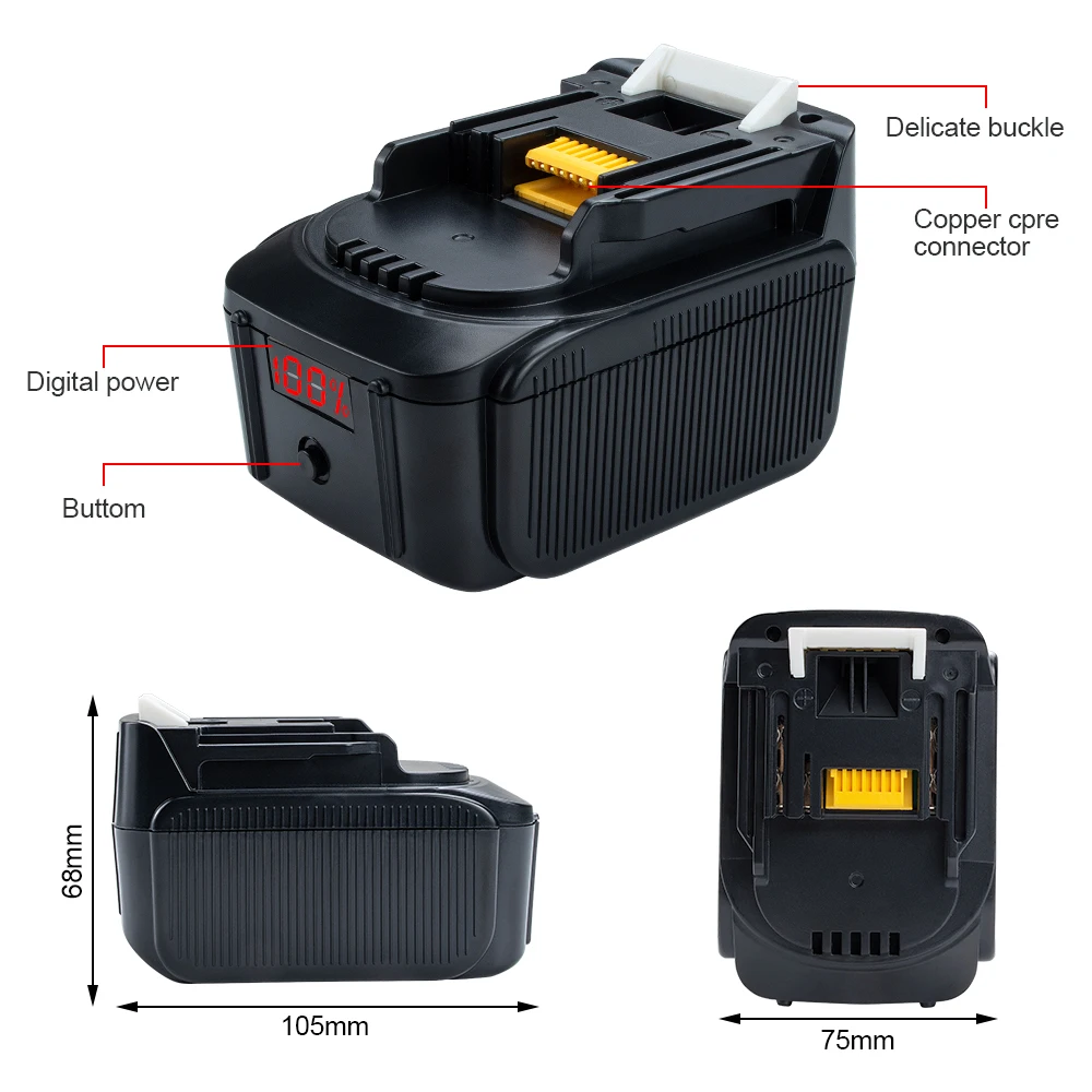 Waitley 14 4 V 6.0Ah литий ионная аккумуляторная батарея для Makita 14V электроинструменты