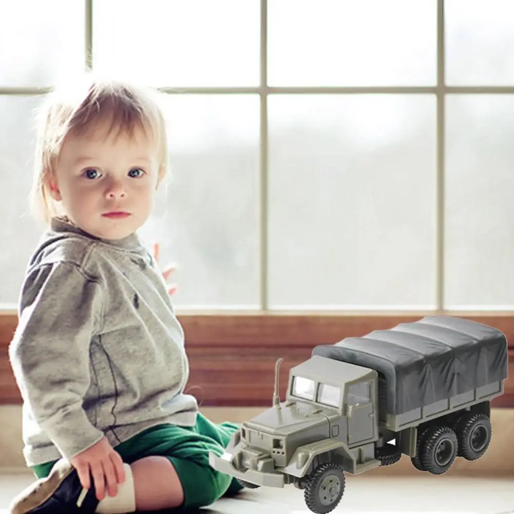 

1:72 Military Truck 4d Assembly Simulation Chariot Armored Assembly Vehicle Children Toys Model Wheeled Rubber-free 80 Mili Q2r6