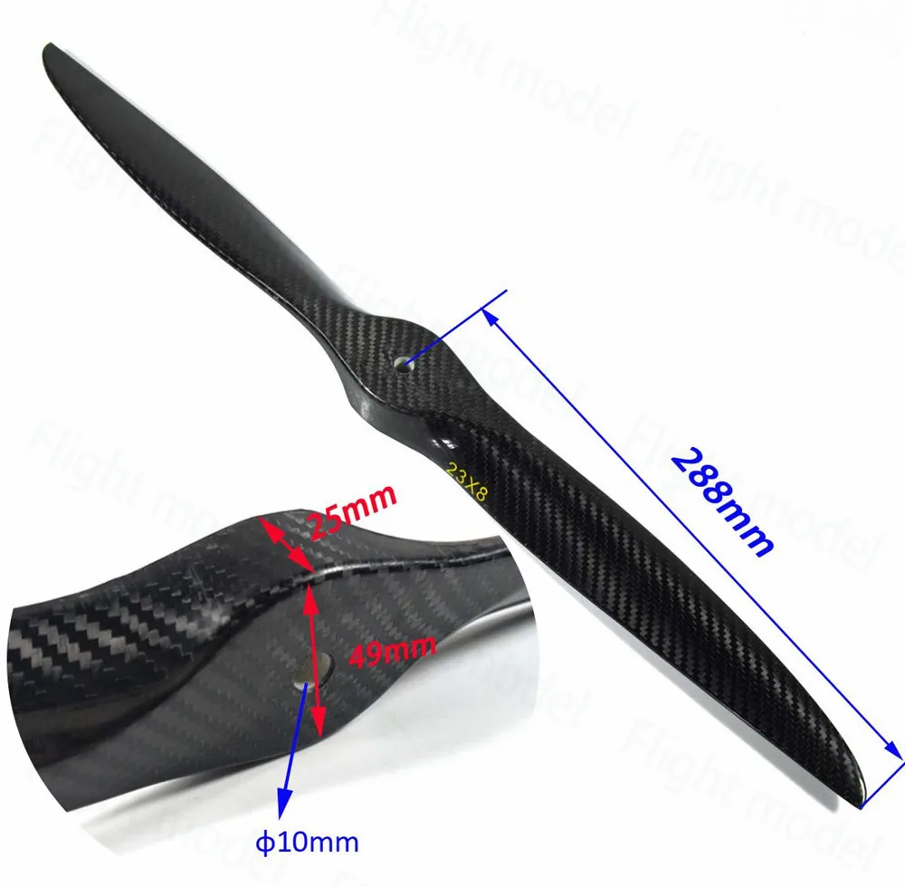 H&eacute;lice de fibra de carbono superfuerte Acro para avi&oacute;n de Gas de ala fija RC, 19x8, 19x10, 20x8, 22x10, 23x8, 23x10, 1 unidad-2