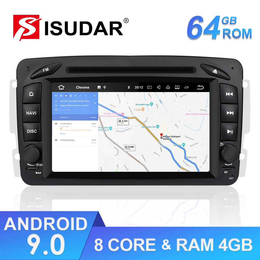 Isudar Автомобильный мультимедийный плеер 2 Din Радио gps Android 9 для
