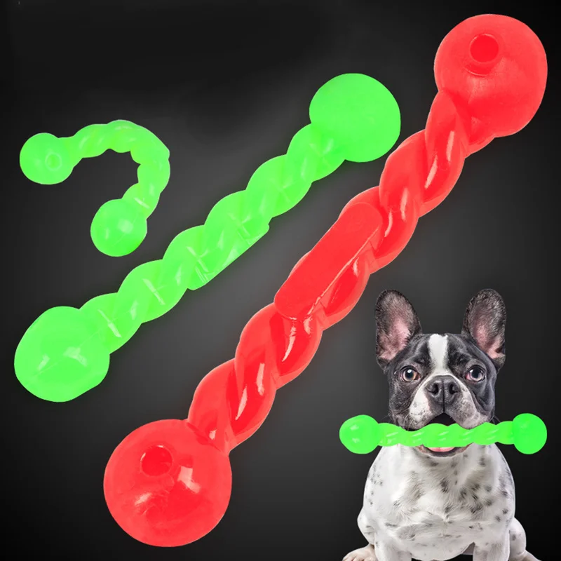 Резиновая ручка Twist Puppy Bite Resistant игрушки для домашних животных интерактивные Игрушки для маленьких больших собак кошек Molar Chew игрушки для животных игрушки 2 цвета