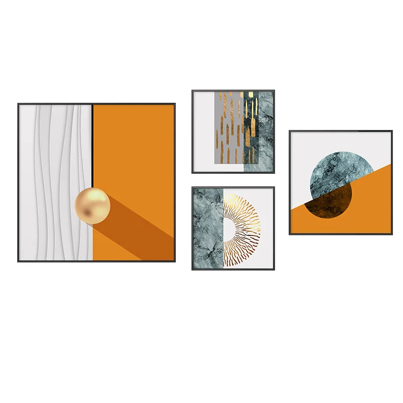 Abstract Burnt Black Gray Orange Wall Art Canvas Painting Nordic Minimalist One Line Drawing Posters Boho Prints Home Decor | Дом и сад