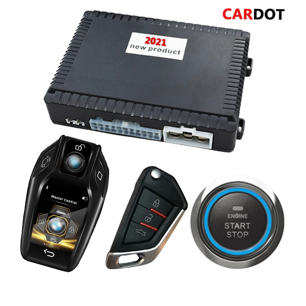 

Cardot LCD Start Stop Remote Start Stop Engine PKE Lock Unlock Car Alarm