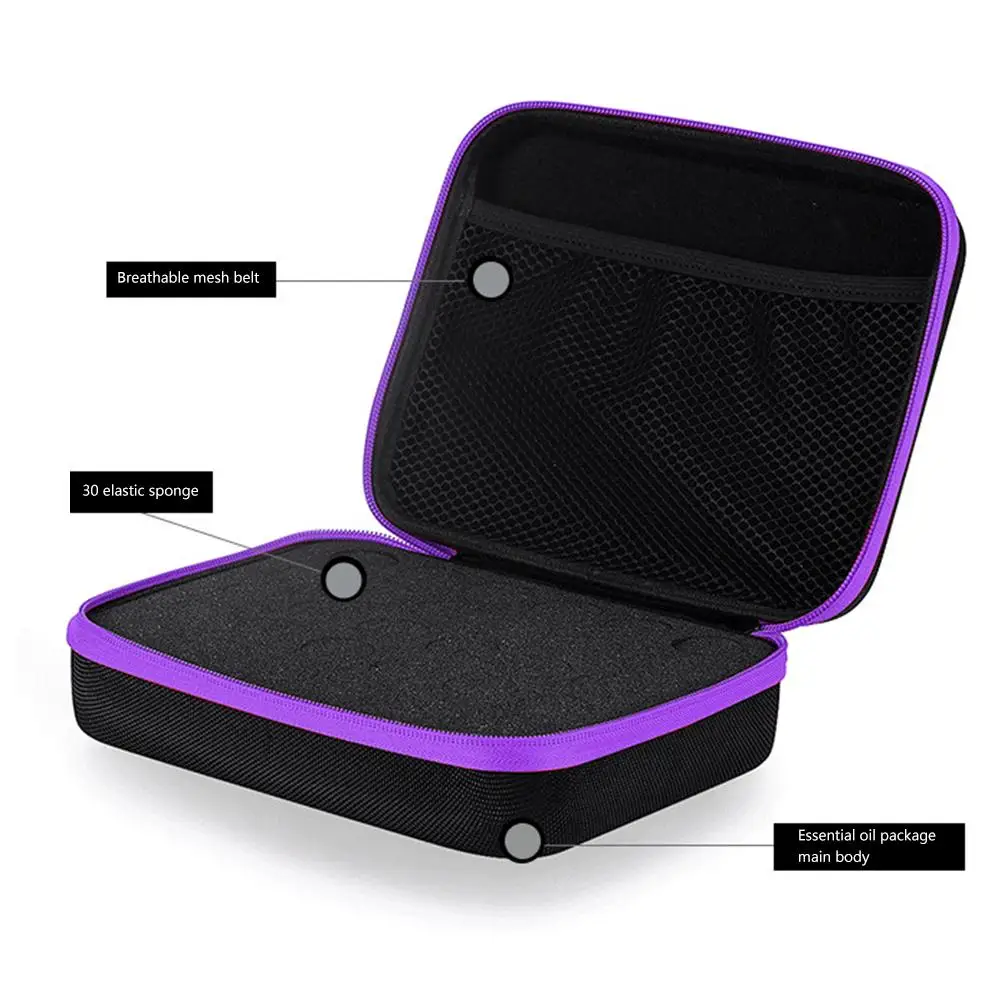 

Portable 30 Bottles Essential Oil Case 5ML10ML 15ML Perfume Oil Essential Oil Box Travel Carrying Holder Nail Polish Storage Bag