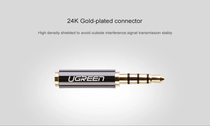 Ugreen Jack 3,5 мм до 2,5 мм аудио адаптер 2,5 мм штекер 3,5 мм Гнездовой разъем для Aux акустический кабель Разъем для наушников 3,5