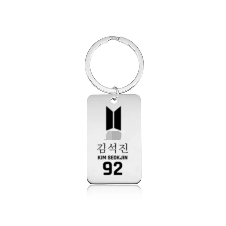 Kpop bangtan boys "Jin" "V" SUGA "RM" и т. д. Готический аккорер персонаж картина брелок из нержавеющей стали для женщин мужчин Bangtan ювелирные изделия
