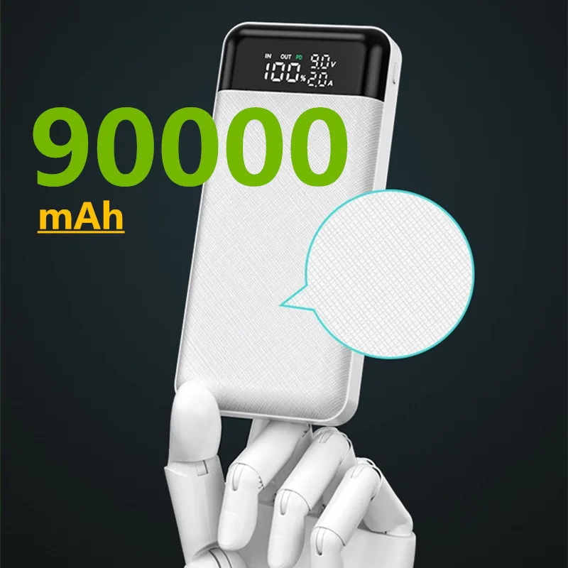Power Bank 90000 mAh high-power mobile power external battery pack phone auxiliary notebook charger | Мобильные телефоны и